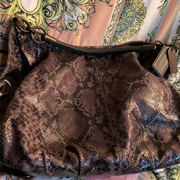 Coach Limited Edition Snakeskin 🐍Embossed Leather Bag⚠️FIRM⚠️ - Picture 13 of 16
